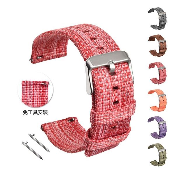

watch bands nylon band for samsung galaxy 42 46 active gear s3 sport s2 frontier classic wrist 20mm 22mm woven, Black;brown