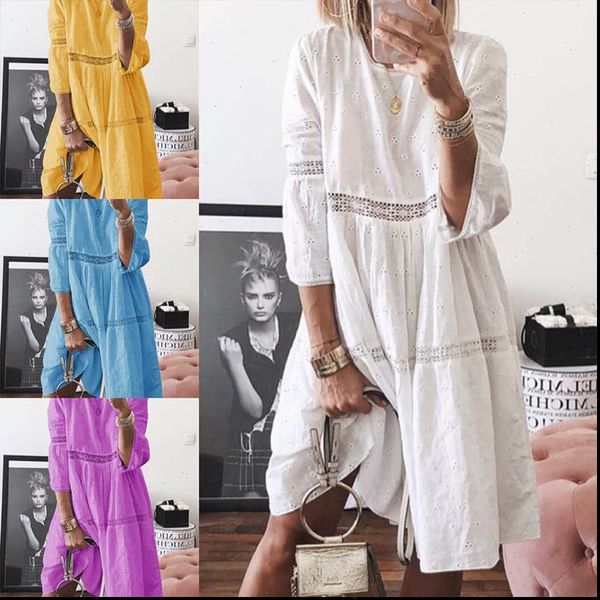 

women dress plus size 5xl hollow out solid casual white party dresses ladies summer autumn oversize half sleeve vestidos, Black;gray