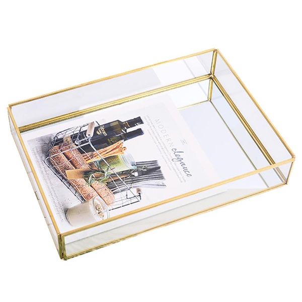 

kitchen storage & organization makeup jewelry display glass dessert organizer decorative fruit home rectangle plate perfume nordic style tra