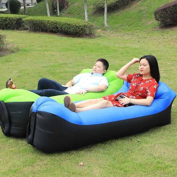 

outdoor pads lazy sofa portable inflatable air lounger lay bag banana camping