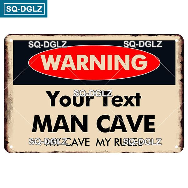 

[sq-dglz] new custom made warning man cave tin sign bar wall decor bar metal crafts home decor painting plaques art poster
