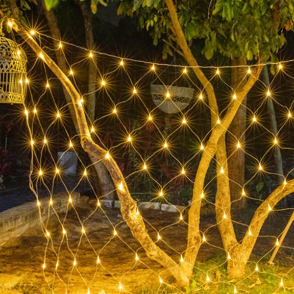 

strings 1.5*1.5m 96 led lights mesh string multicolor 8 modes indoor outdoor fairy holiday party night decoration garland