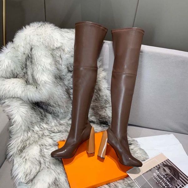 

fashion casual color matching round head women's designer boots women's casual wild non slip suede leather women's boots cowb, Black