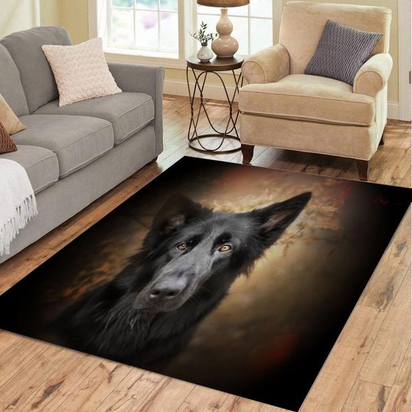 

carpets black german shepherd blac printed pattern rug for bedroom floor rugs mat custom non-slip