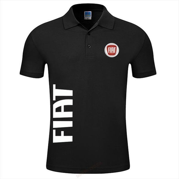 

brand summer fiat men polos shirt male cotton materia, White;black