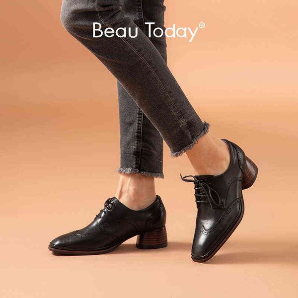 

women's leather shoes square toe cap calf shoelaces zippers high heels 2 9, Black