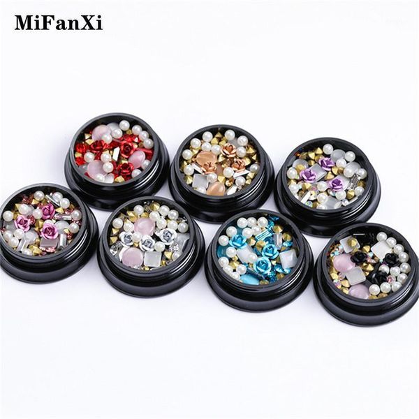 

pot nail art glitter rose rhinestone crystal jewelry gem metal stone pearl acrylic gel tips decoration accessories manicure decorations1, Silver;gold