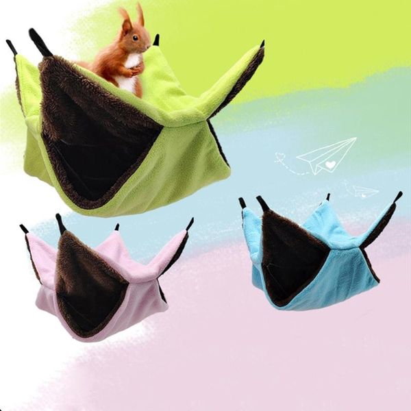 

hamster hammock double-layer plush thicken warm hanging cage sleeping bed nest 72xf small animal supplies