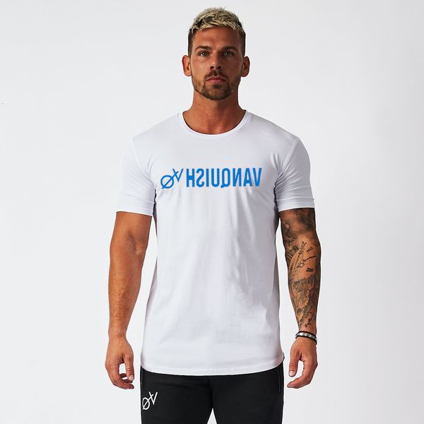 

men's t-shirts jogger sports men's fashions shirt brand elastic cotton fitness thin breathable hem round short sleeve 9hb0, White;black