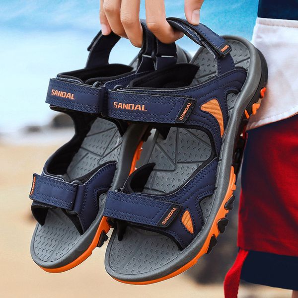 

casual fashion men women sandals outdoor beach slippers lady gentlemen flip flops children hole shoe, Black