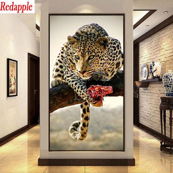 

diamond painting large size 5d diy cross stitch full square round embroidery leopard panther swallow picture decor art