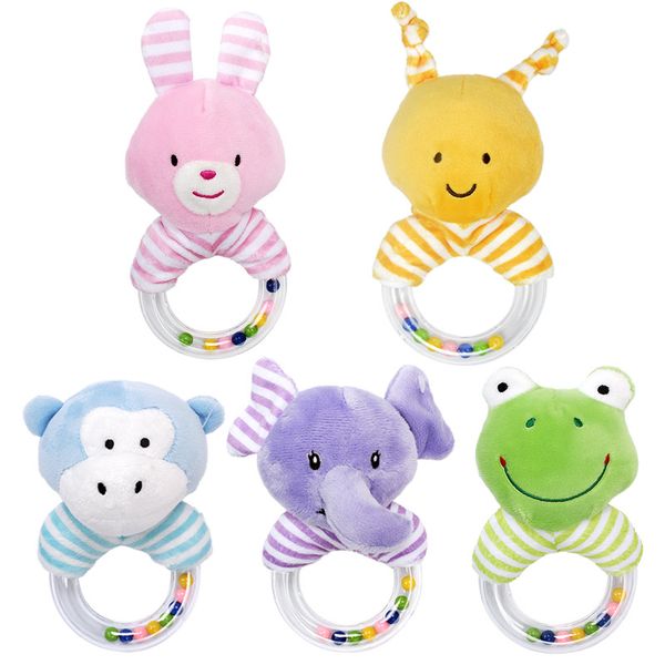 

1pcs infant plush rattle toys cartoon animal pattern kids hand grip toys early educational nice gift for baby