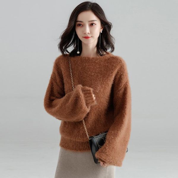 

women's sweaters 2021 net red early spring and autumn pullover fashion loose sweater bottom o-neck feminino y8020, White;black
