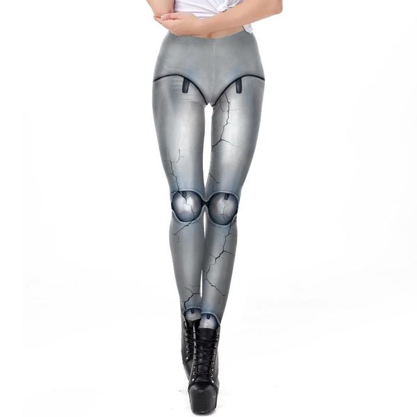 

women's leggings skeleton print cosplay skinny woman pants seam elastic jeggings 3d printing holloween, Black