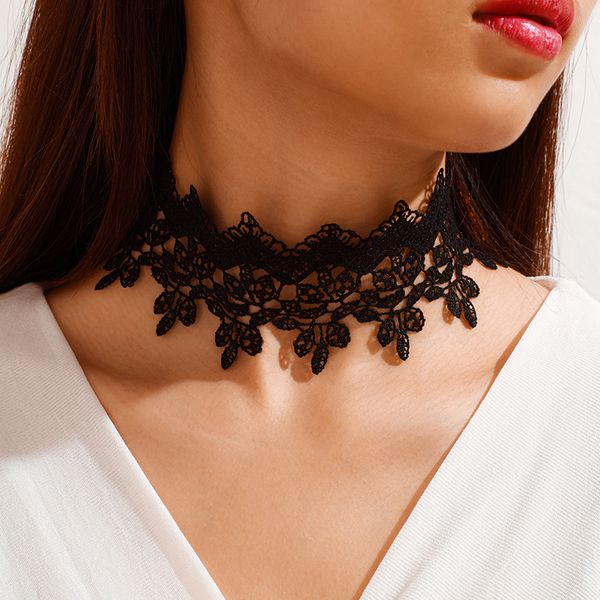 

classic gothic tattoo lace choker women necklace 1 piece stretch velvet women necklace jewelry gift n002 j0312, Golden;silver
