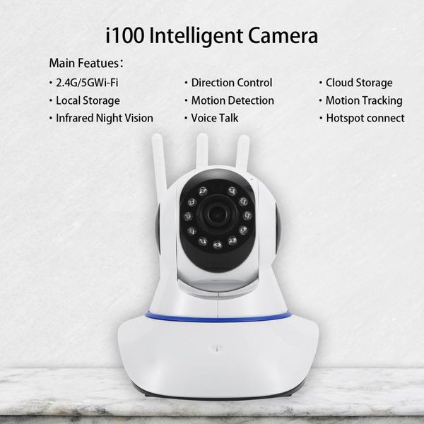 

smart wifi camera 2mp 1080p with motion tracking 2-way audio night vision home surveillance baby monitor for baby/pet/elder ip cameras