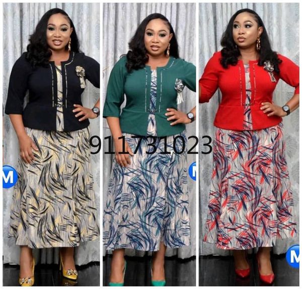 

ethnic clothing african dresses for women 3/4 sleeves printed v-neck high waist maxi elegant ladies fashion robes, Red