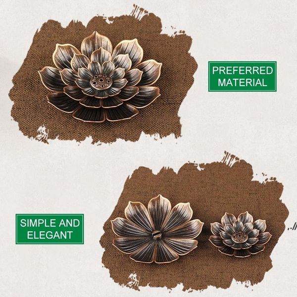 

reflow lamp soldering incense holder household buddhist decorative coil burner and lotus shaped bronze / tongchanba rrd11607