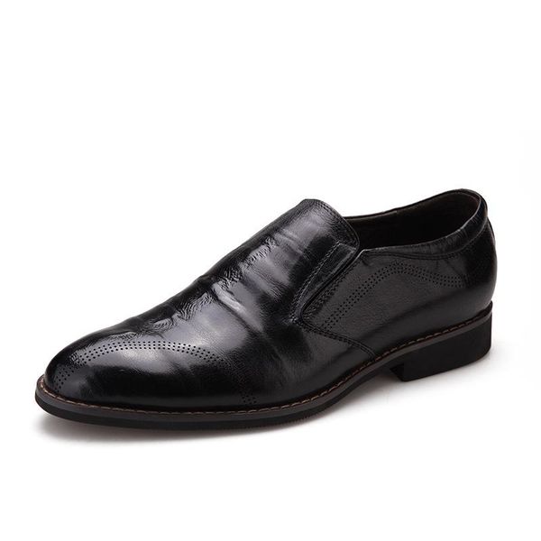 

dress shoes men's leather oxfords breathable cowhide work wear comfortable, Black