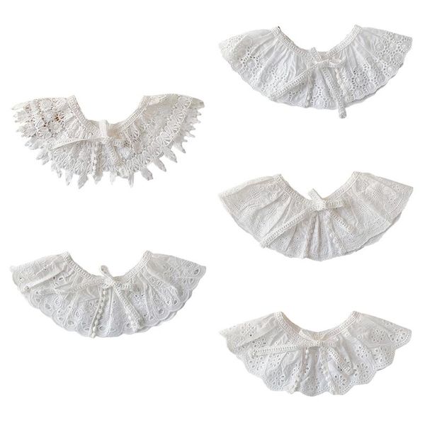 

bibs & burp cloths baby infants shawl hollow out lace feeding cotton collar saliva towel neckwear toddler born drool cloth
