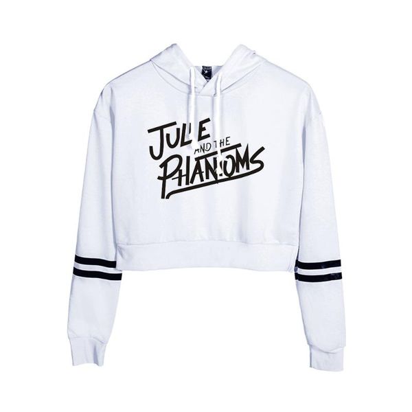 

women's hoodies & sweatshirts fashion luxury julie and the phantoms crop print women sunset curve hoody ladies clothes, Black