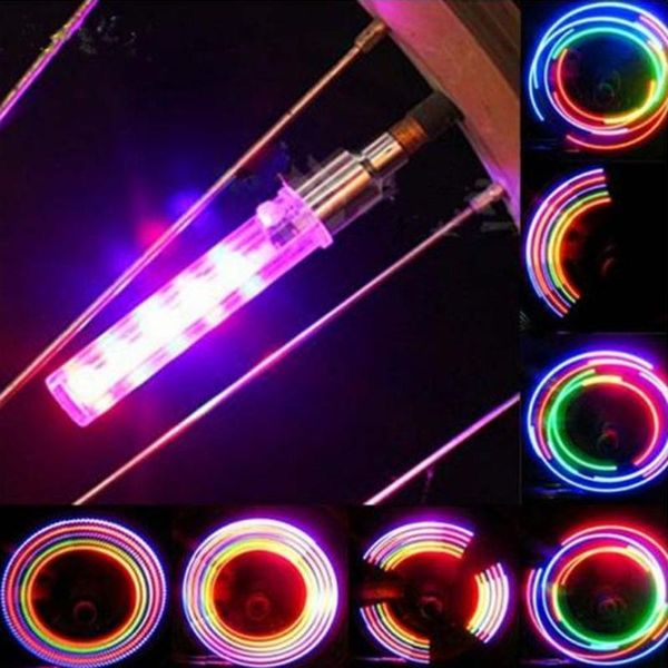25# bicycle lights 2pcs 5 led flash light motorcycle car bike tyre tire wheel lamp