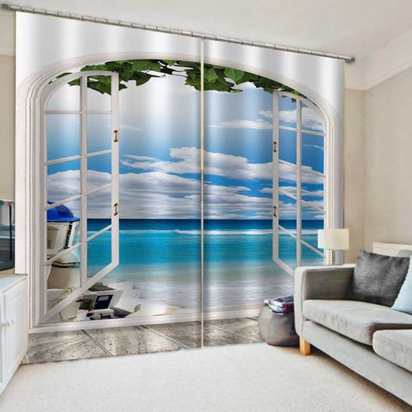 

curtain & drapes luxury blackout 3d window curtains for living room bedroom blue sky