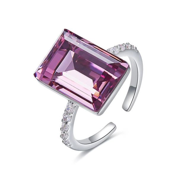 

cluster rings fashion women zircon open ring 210306-10, Golden;silver