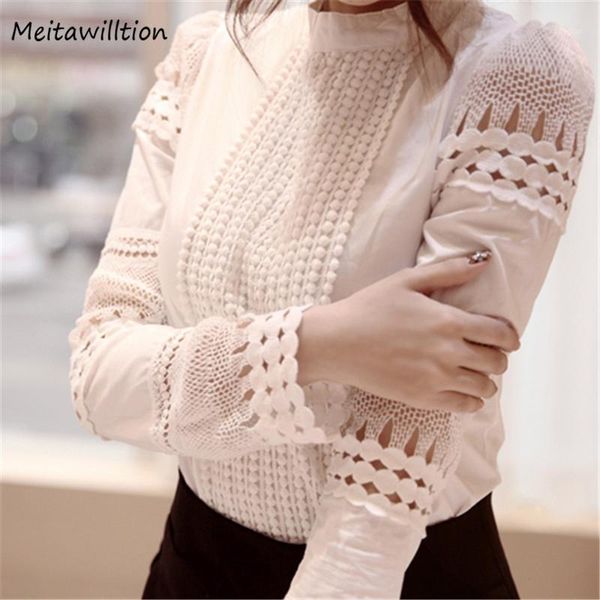 

women cotton shirt blouse ladies o-neck long sleeve plus size female casual office 4xl women's blouses & shirts, White
