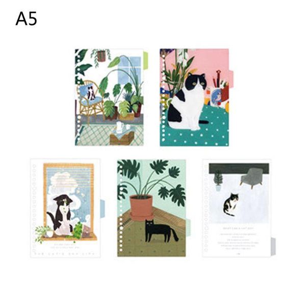 

1set fresh diary paper binders a5 a6 loose leaf notebook divider index separator notepads, Purple;pink