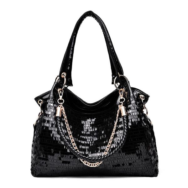 

shoulder bag luxurys designers bags solid sequin womens handbag large capacity handbags multipurpose black bag messager slanting pack wallet