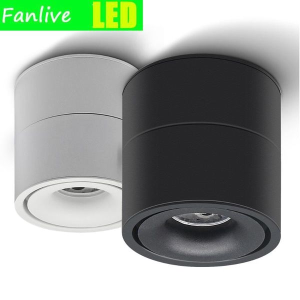 

ceiling lights 10pcs foldable led surface mounted downlight 360 degree rotatable 7w 10w 12w 15w spot lamp ac85-265v indoor lighting
