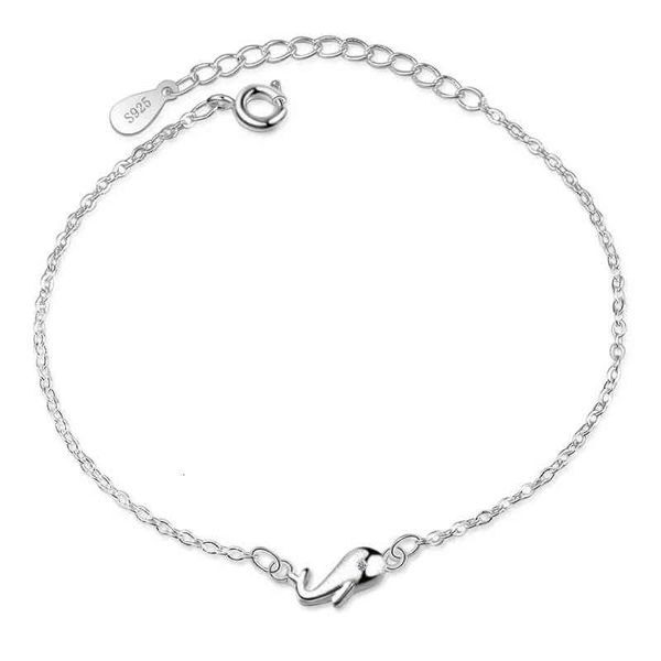 Bracciale dolce e carino con piccola balena per donna, ragazza, signora, matrimonio, compleanno, regalo, gioielli in argento 925