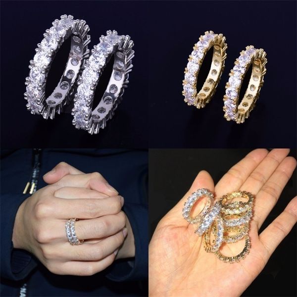 

new arrival zircon band ring fashion plated silver irregular copper zircons around rings mens womens jewelry 30jl g2b