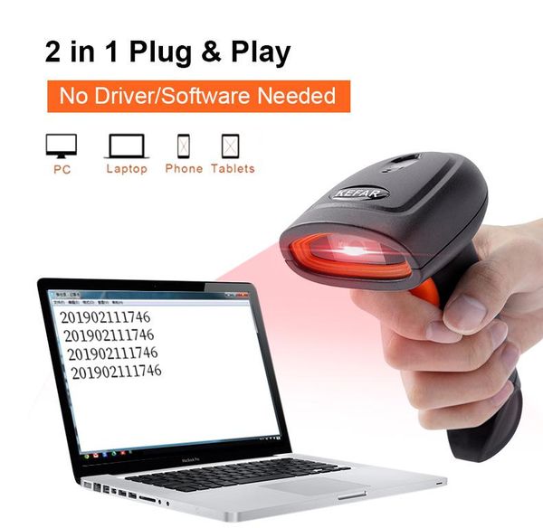 

scanners holyhah barcode scanner wireless wired 1d 2d handheld reader qr code pdf417 for system