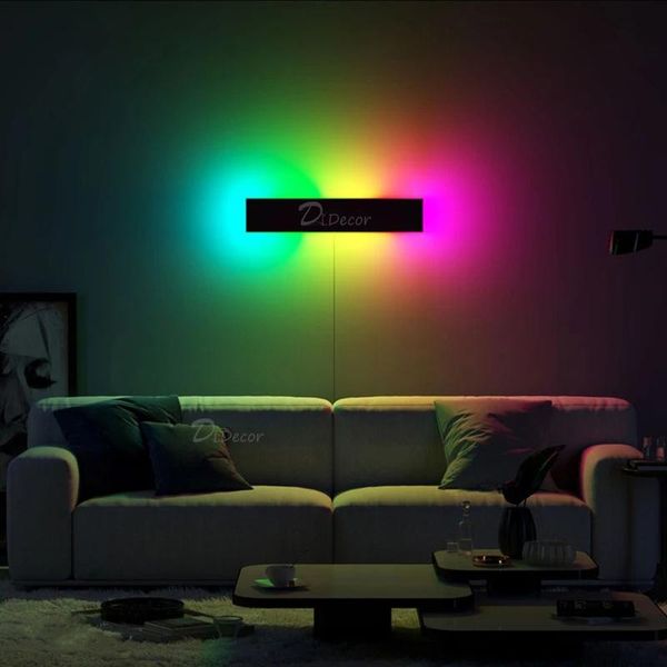 

wall lamps nordic rgb led lamp colorful living room decoration lights dining indoor lighting bedroom dimmable