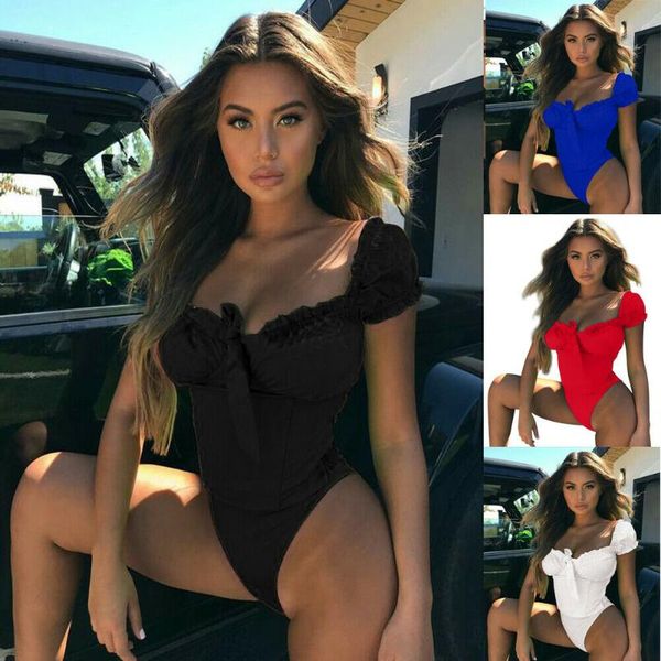 

one-piece suits fashion womens two piece swimwear push up padded tankini bikini swimsuit bathing suit ruffle sleeve female brazilian