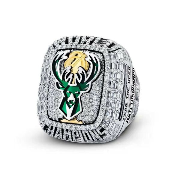 

pre-sell fans'collection 2021 s the bucks wolrd champions team basketball championship ring sport souvenir fan promotion gift wholesale, Golden;silver
