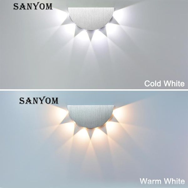 

wall lamp 6w modern aluminum indoor outdoor 85-265v led living room hallway stairs sconce bedroom light creative decoration
