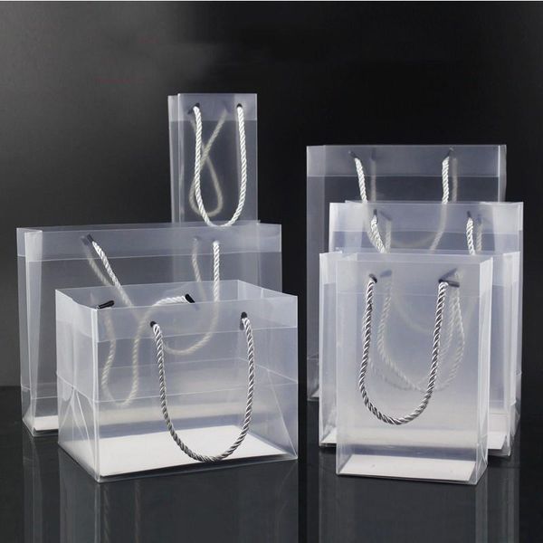 

gift wrap 2021 creative pp plastic packaging bags with handle wedding party favors portable transparent