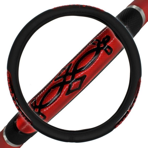 

steering wheel covers red/blue/silver reflective pvc car cover