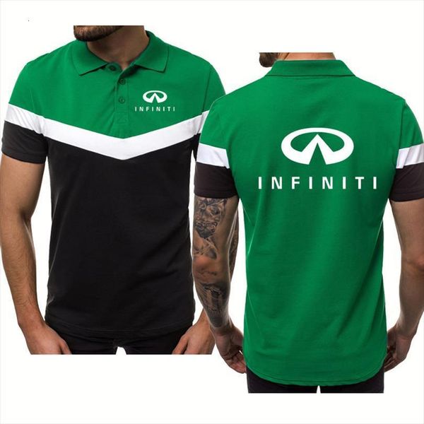 

summer shirt infiniti car mens polo printing harajuku casual trend cotton splicing short sleeve, White;black