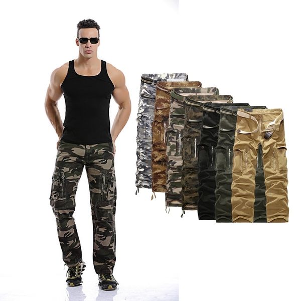 

men's pants tactical military mens cargo trousers male fashionable outdoors leisure zipper man wgr2, Black