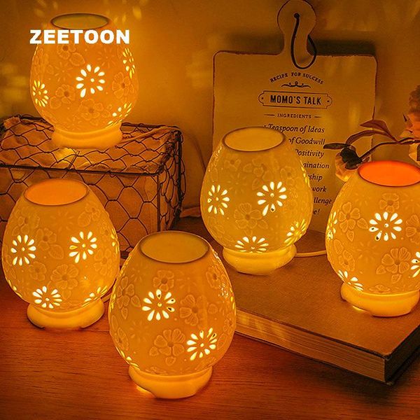 

fragrance lamps 220v aroma electric stove romantic candlestick night light incense burner ceramic essential oil censer heater decor craft