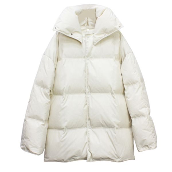 

autumn winter white duck down jacket women single breasted down coat female thick warm long down parkas oversize outerwear 210819, Black