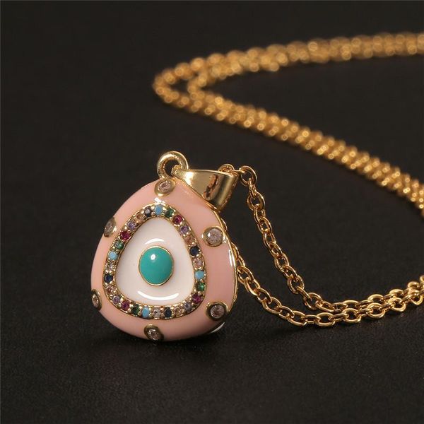 

pendant necklaces crystal oval copper zircon necklace for women gold chain fashion jewelry gift, Silver