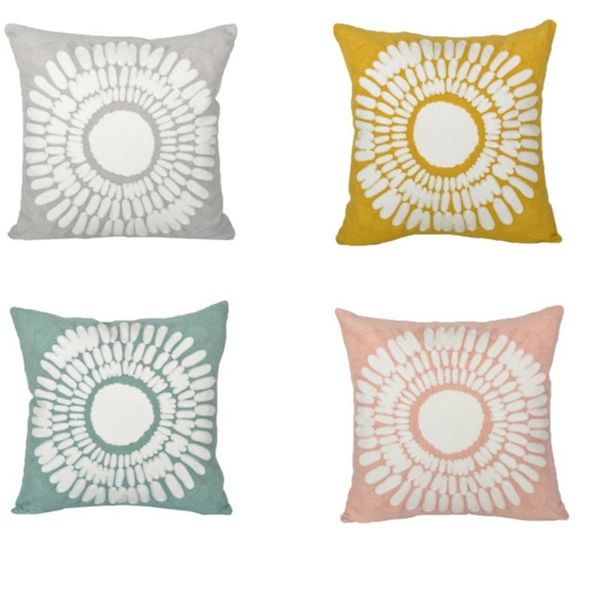

pillow case b03d nordic decorative big sunflower embroidered farmhouse cushion cover