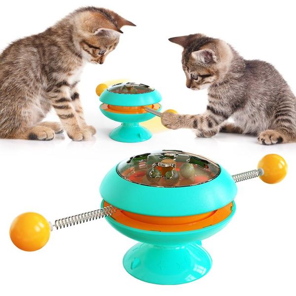 

interactive cat toy windmill portable suction cup catnip cats puzzle training with mint balls soy toys