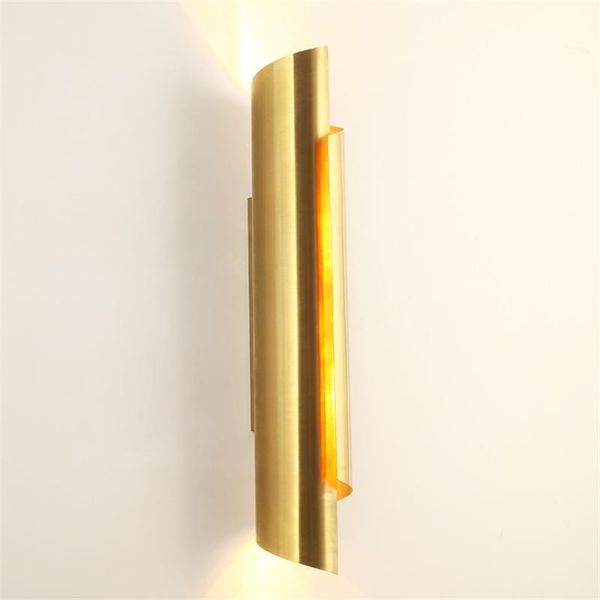 

wall lamp modern long tube mirror rose gold lamps bedroom book room living design nordic stainless steel lights fixtures