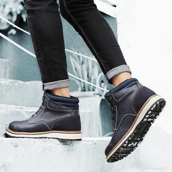 

boots sport on casual hombre real sale leather breathable sneakers cuero skin fashion black 2021 shoe invierno slip sneaker